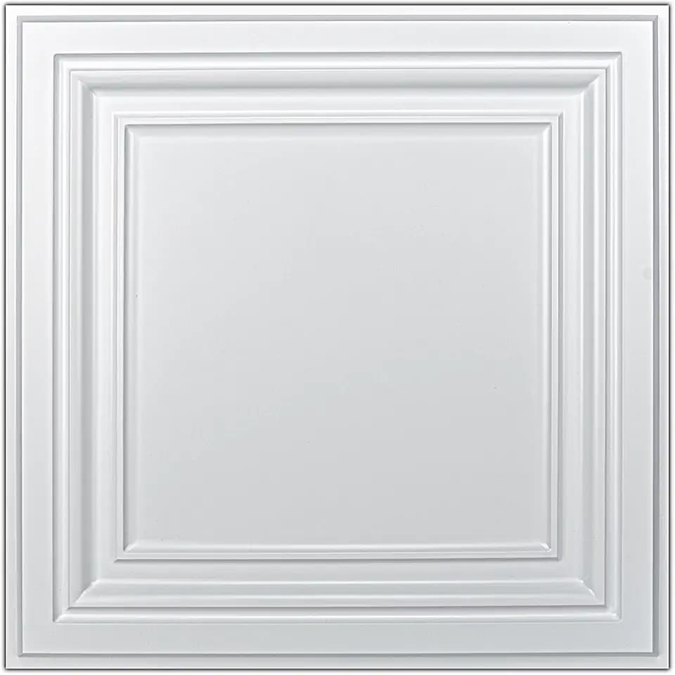 Art3d PVC Ceiling Tiles, 3D Plastic Sheet in White, 2 x 2 ft, 24-Pack