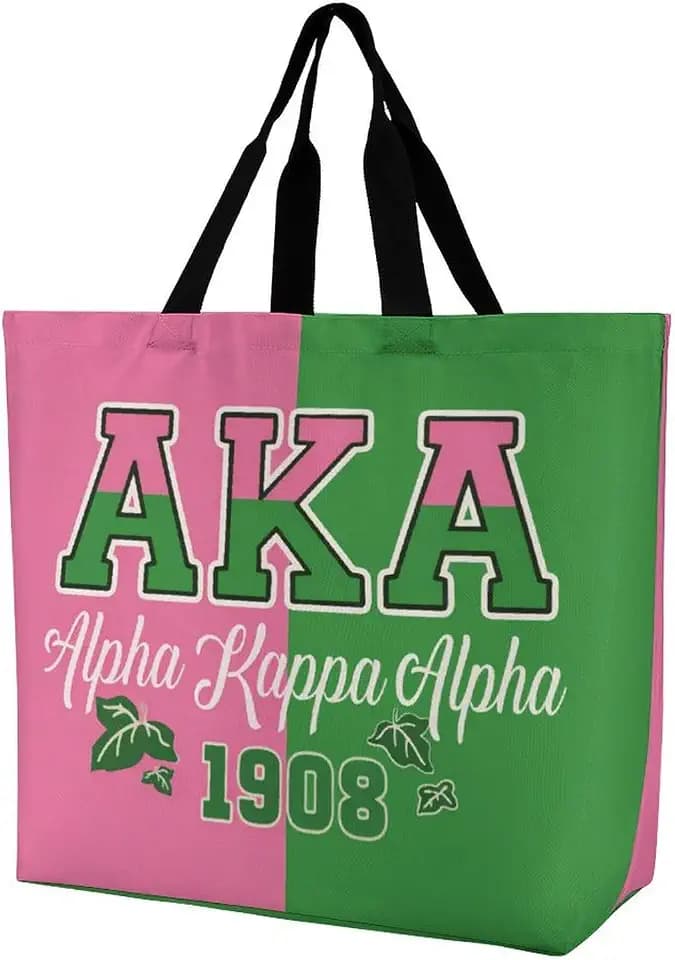 Reusable Grocery Tote Bag for Women Sorority Gift Shoulder Shopping Bag Travel Beach Work