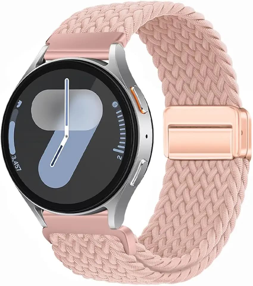 Armband 20mm Kompatibel mit Huawei Watch GT2 GT3 42mm Stoff, Magnet Nylonband für Samsungs Watch 7/6/5/4/FE 40mm 42mm 43mm 44mm 45mm 47mm, Stretch Uhrenband für Garmins Vivoactive 5/3 Amazfits