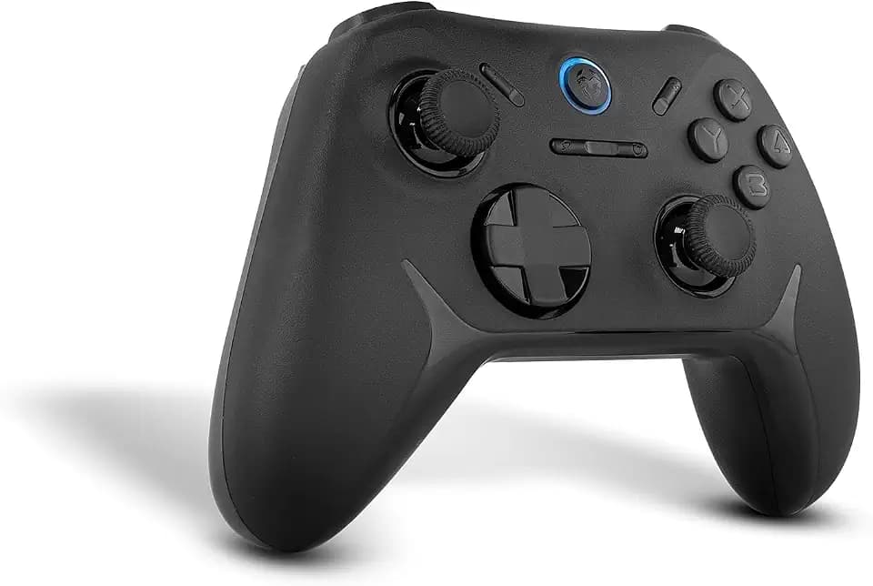 KROM KADOER – Kabelloser Gaming-Controller, Hochpräzisions-Joysticks, Bluetooth 5.0, 2,4 GHz & Kabel, 600 mAh Lithium-Akku, Kompatibel mit PC, Switch, Android & iOS – Schwarz