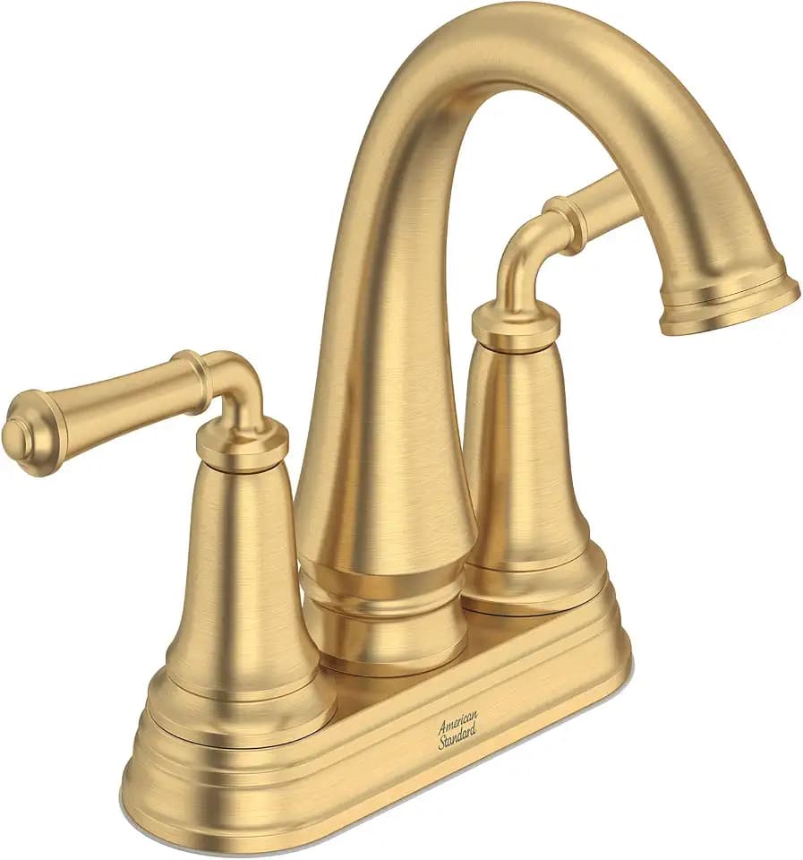 American Standard 7052207.GN0, Delancey 4-Inch Centerset 2-Handle Bathroom Faucet 1.2GPM, Brushed Cool Sunrise (Brushed Gold)