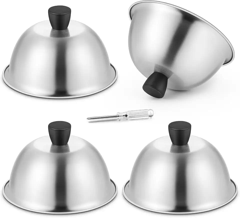 HaSteeL 6In Basting Cover, 4Pcs Stainless Steel Melting Dome for Cooking