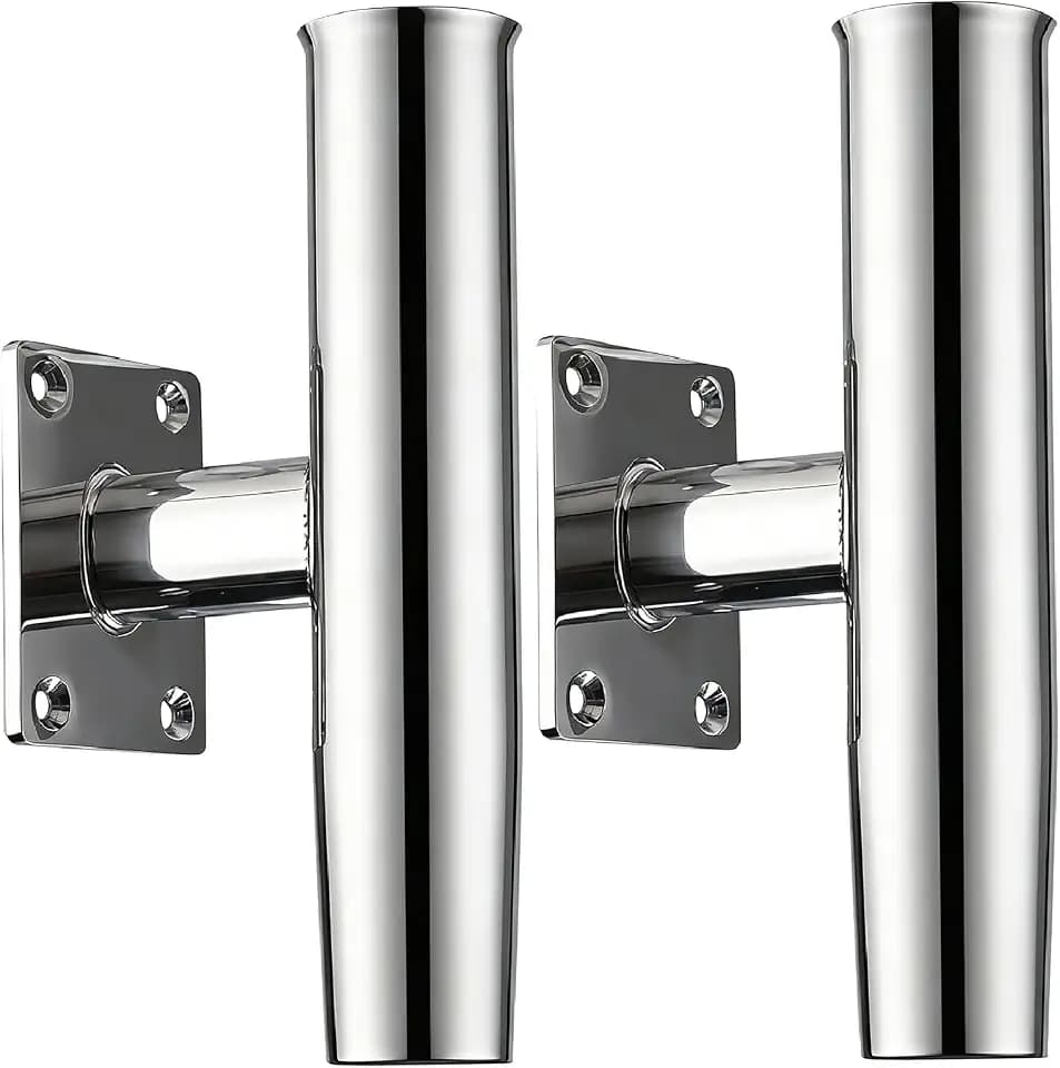 YaeMarine 2/4Pcs Tournament Style Stainless Steel Wall /Transom Mount Rod Holders for Marine Boat