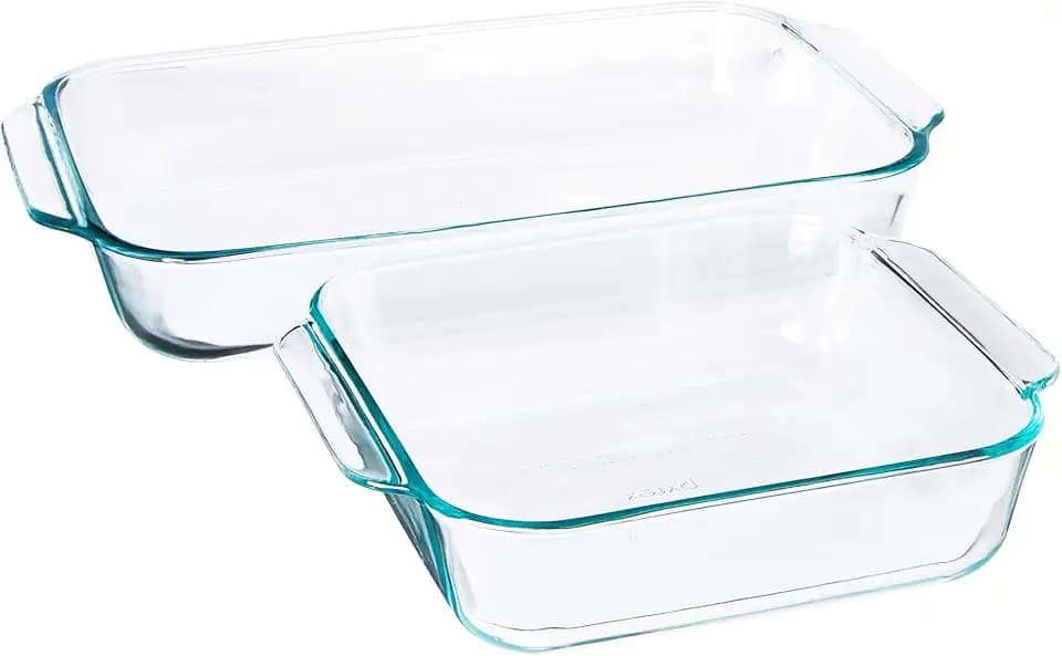 Pyrex 233 3-Quart & 222 2-Quart Clear Glass Baking Dishes - Made in USA