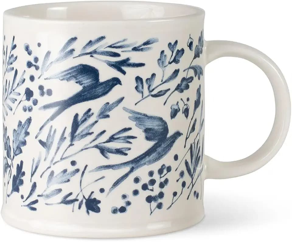 Fringe Studio Stoneware Le Cafe Mug, PROVENCE 3.375" DIA. X 3.5" H, 10 FL.OZ, Memento Collection (633504)