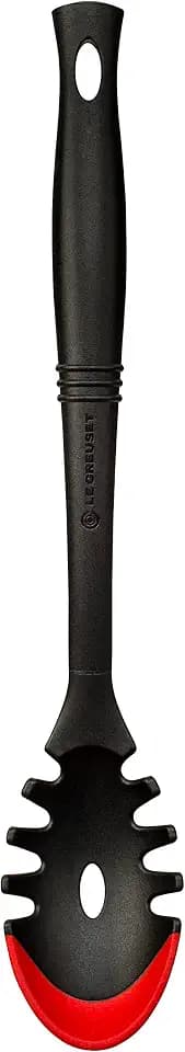 Le Creuset Revolution Bi-Material Pasta Spoon, 14" x 2.5", Cerise