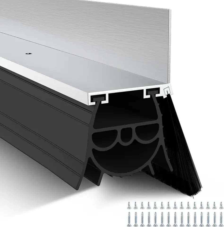 POWLAB 16.5FT Multi-Layer Thick Garage Door Seal Kit, Bottom Seal & Brush