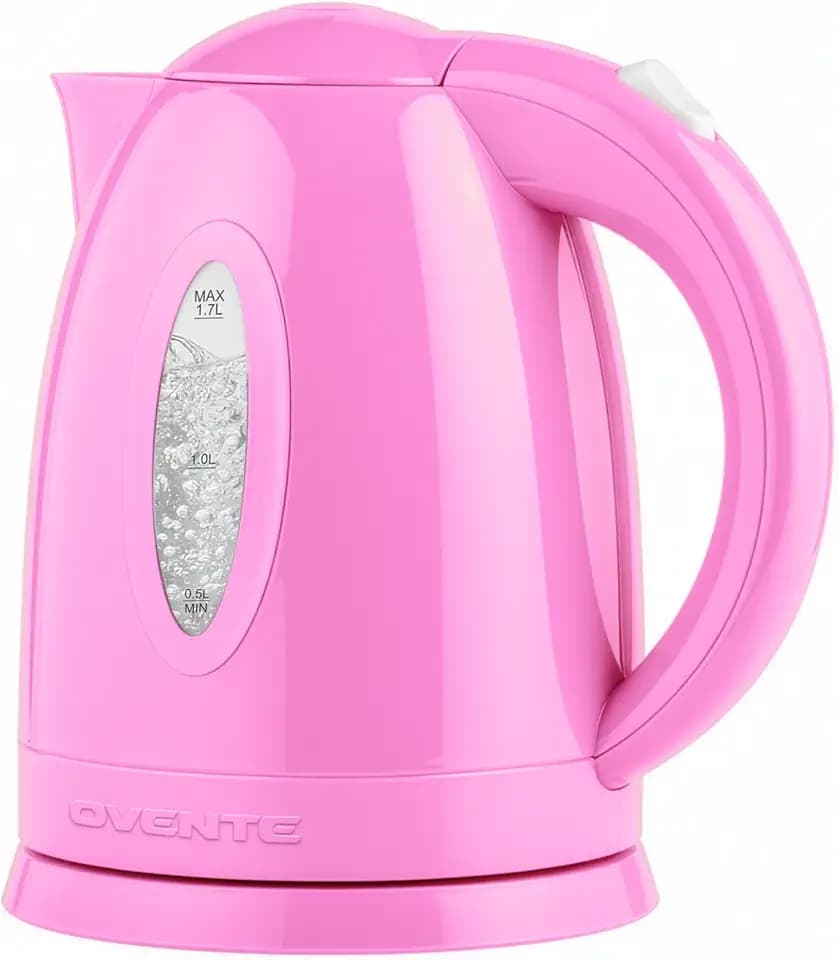 OVENTE 1.7L Electric Tea Kettle, 1100W BPA-Free Water Boiler, Pink KP72P