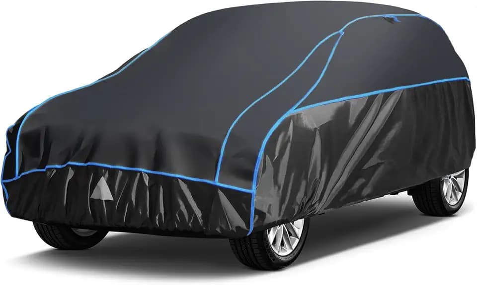 Hagelschutzplane Auto Autoabdeckung Wasserdicht, PKW Hagelschutzgarage, Abdeckplane für Hagel Regen Sonne Schutz, Hagelschutz vollgarage für SUV Jeep 4x4 (460 bis 485 cm)