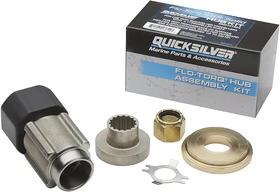 Quicksilver 8M0101604 Flo-Torq SSR Solid Propeller Hub Kit Mercury 40 Hp CT - 350 Hp 4-Stroke Outboards with 1" Diameter Prop Shaft