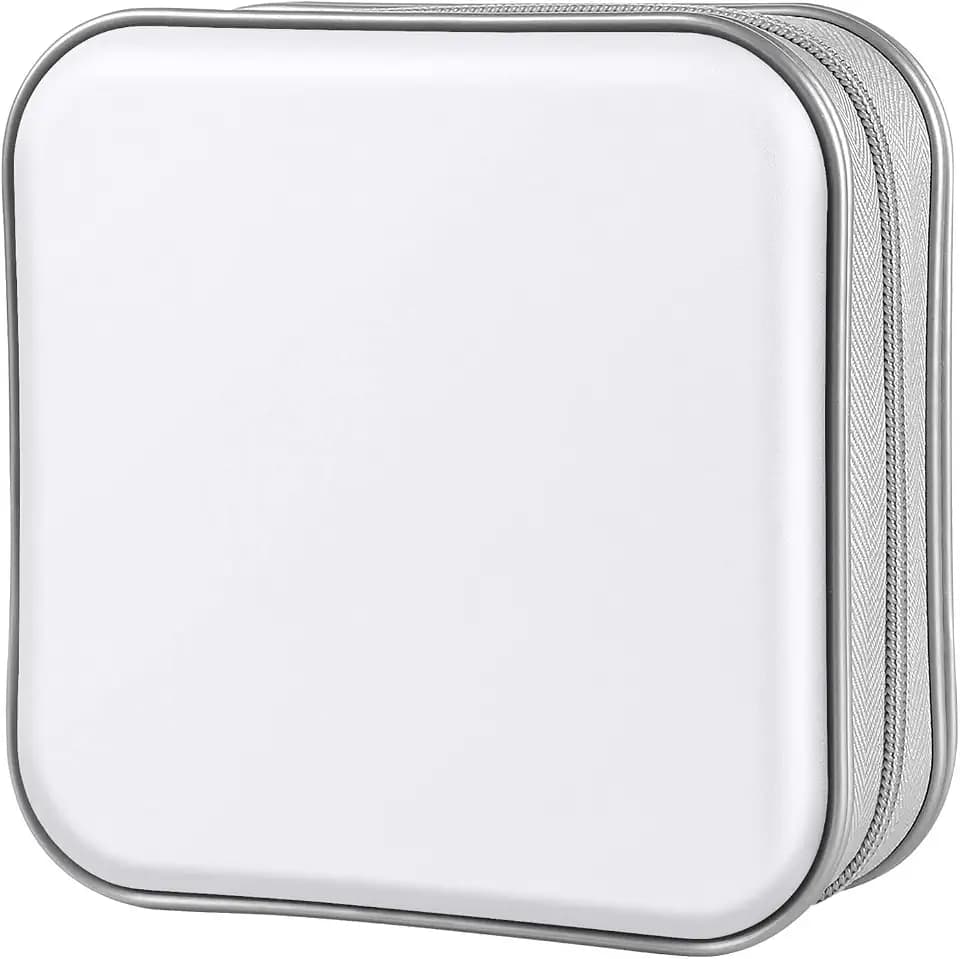 Siveit CD/DVD Cases 40 Capacity Disc Storage Binder for Car(White)