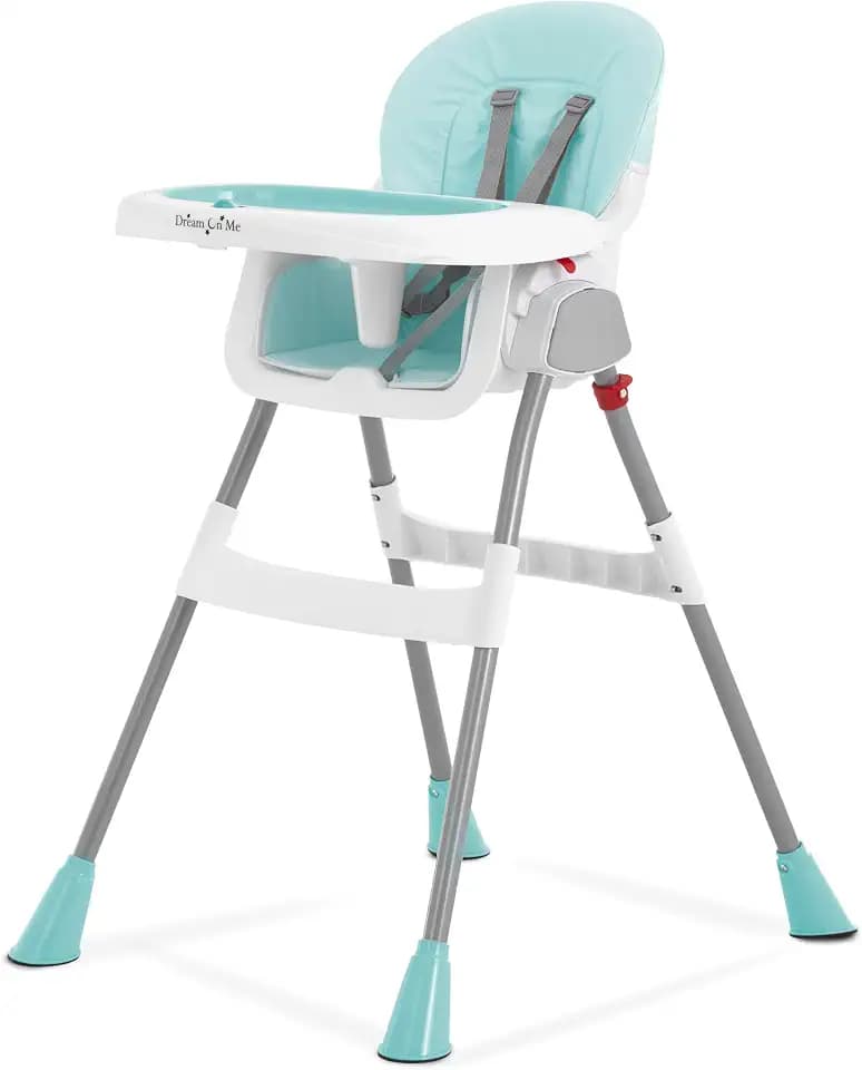 Dream On Me TableTalk 2-in-1 Convertible High Chair, 5-Point Harness, Aqua