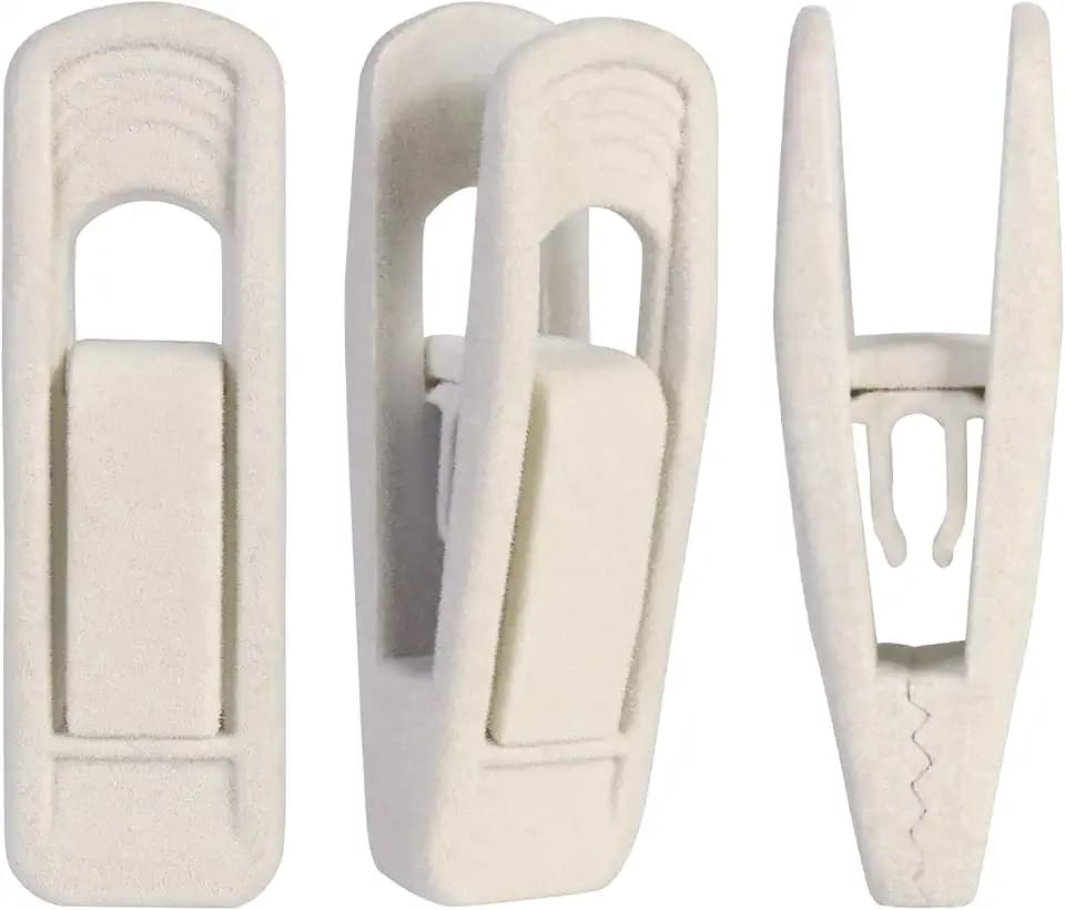 Velvet Hangers Clips, Pants Hangers Velvet Clips(60pc, Beige)
