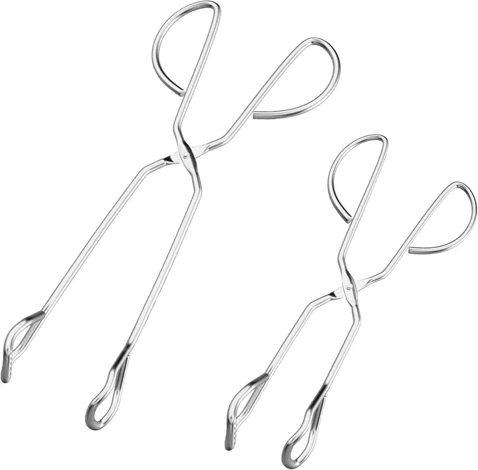 HINMAY Stainless Steel Kitchen Scissor Tongs Set, 2-Piece (10/13 Inch)