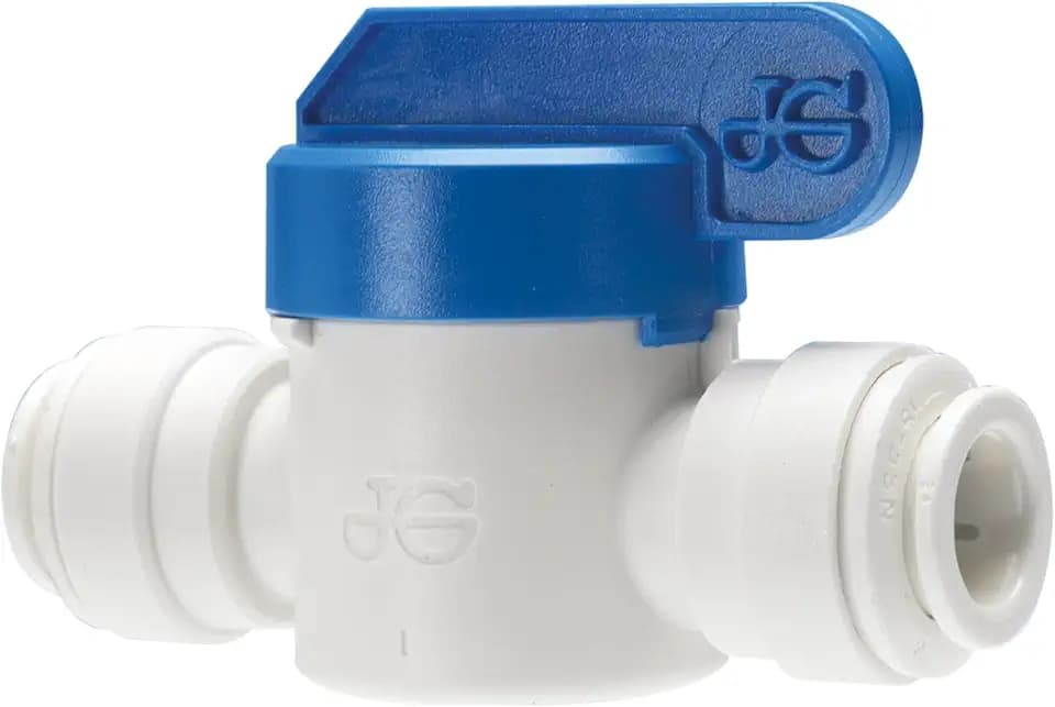 John Guest Speedfit 1/4 Inch Shut Off Valve, Push to Connect Plastic Plumbing Fitting, PPSV040808WP