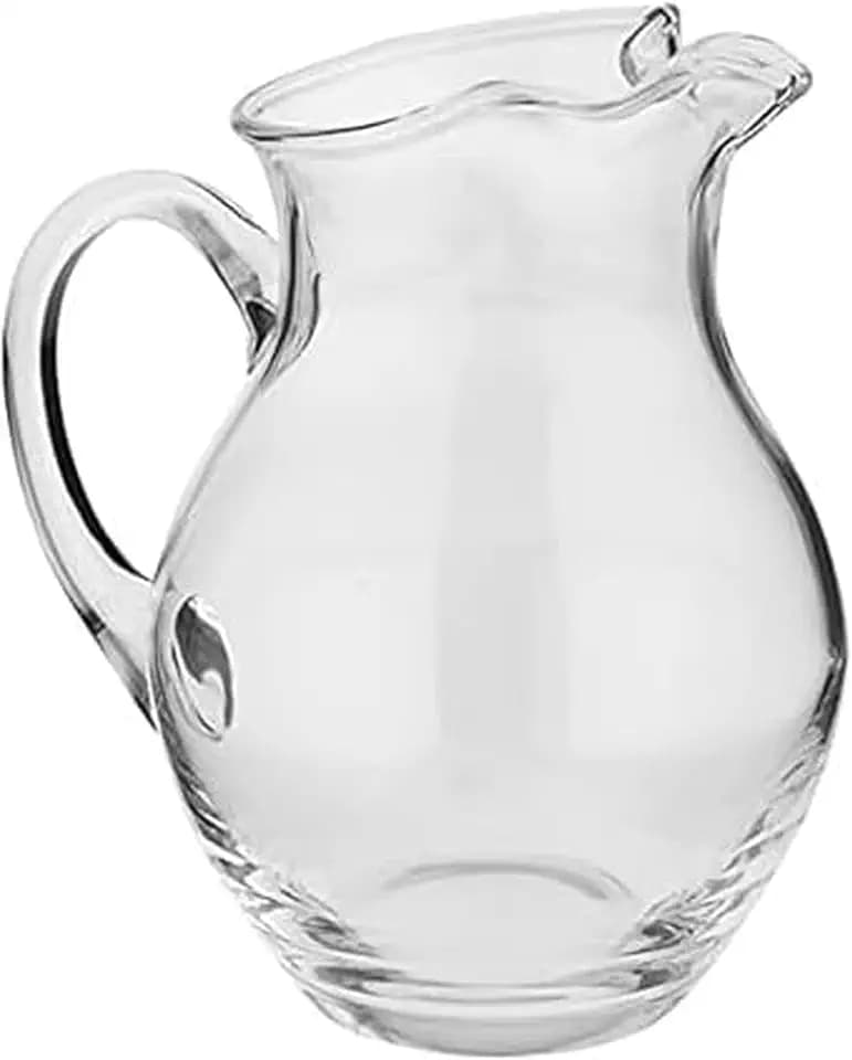 Mikasa Napoli Glass Pitcher, 70 oz - Large Glass Water Pitcher with Spout for Serving Water, Juice, Sangria, Lemonade and More - Dishwasher Safe Elegant Glass Pitcher for Entertaining
