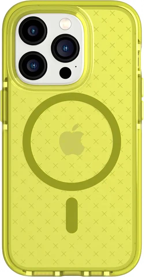 tech21 iPhone 14 Pro Evo Check Kompatibel mit MagSafe® - Stoßdämpfende & Schlanke Schutzhülle mit 4,8 m FlexShock Multi-Drop Schutz & Extra Tasten