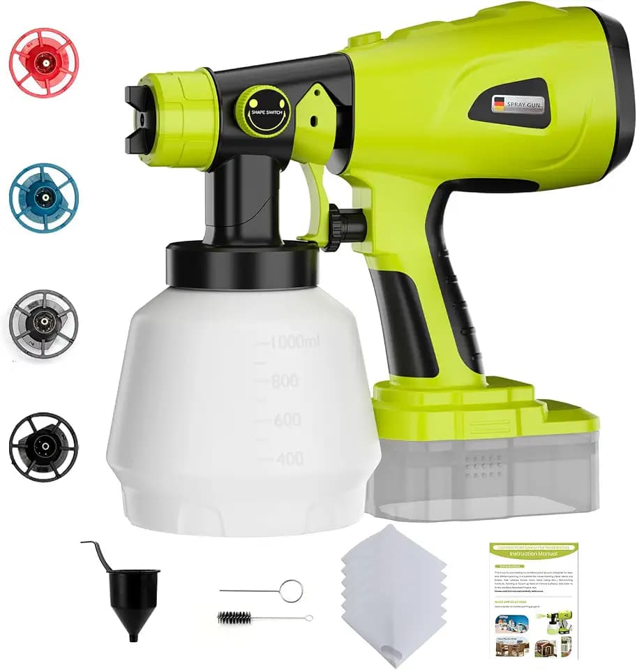 Paint Sprayer for Ryobi One+ 18V Battery w/1000ML Large Container