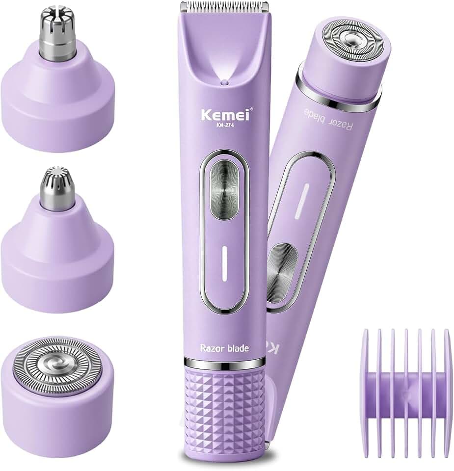 KEMEI Elektrischer Intimrasierer für Frauen 4-in-1,Dual-Head Bikini-Trimmer
