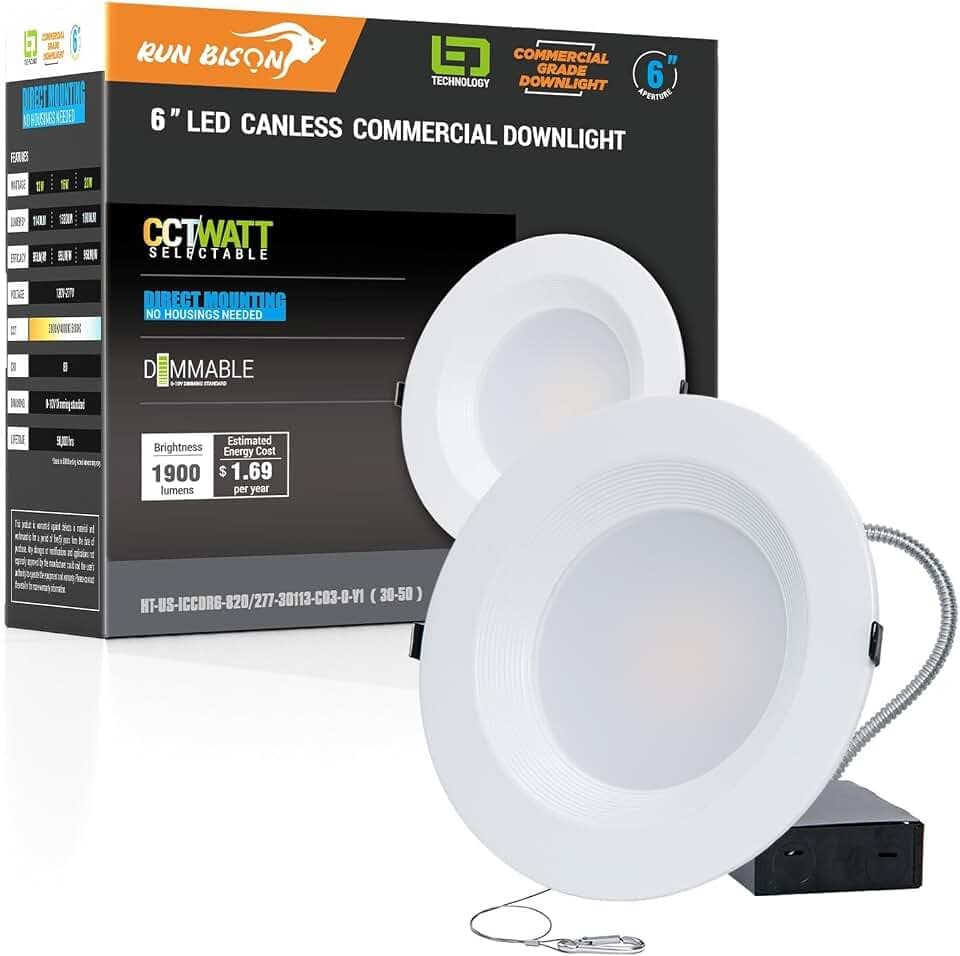 6 inch 120-277V LED Recessed Lighting with J-Box, ETL Listed