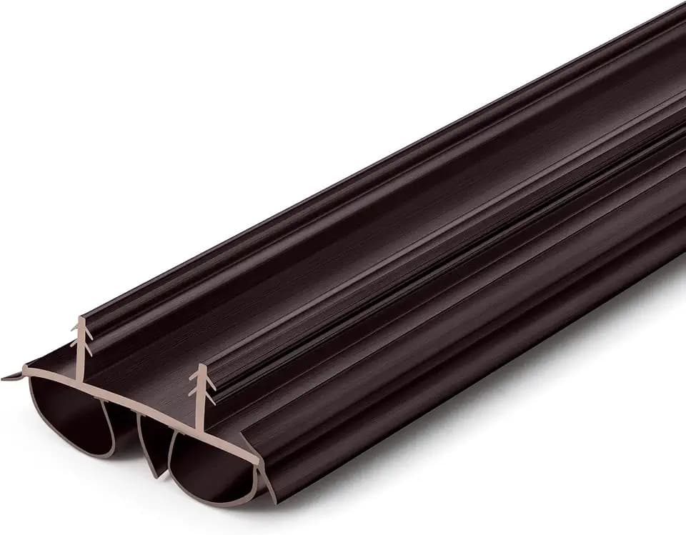 Pushglossy 1 Pcs 36" Kerf Door Sweep Double Bubble Kerf Brown
