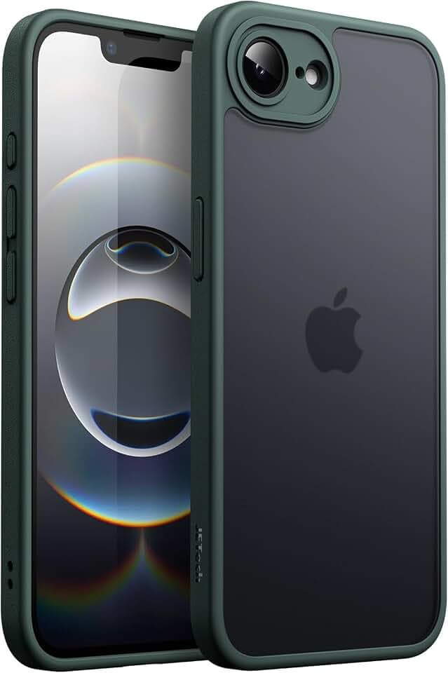 JETech Matte Hülle für iPhone 17e/16e, Dunkelgrün