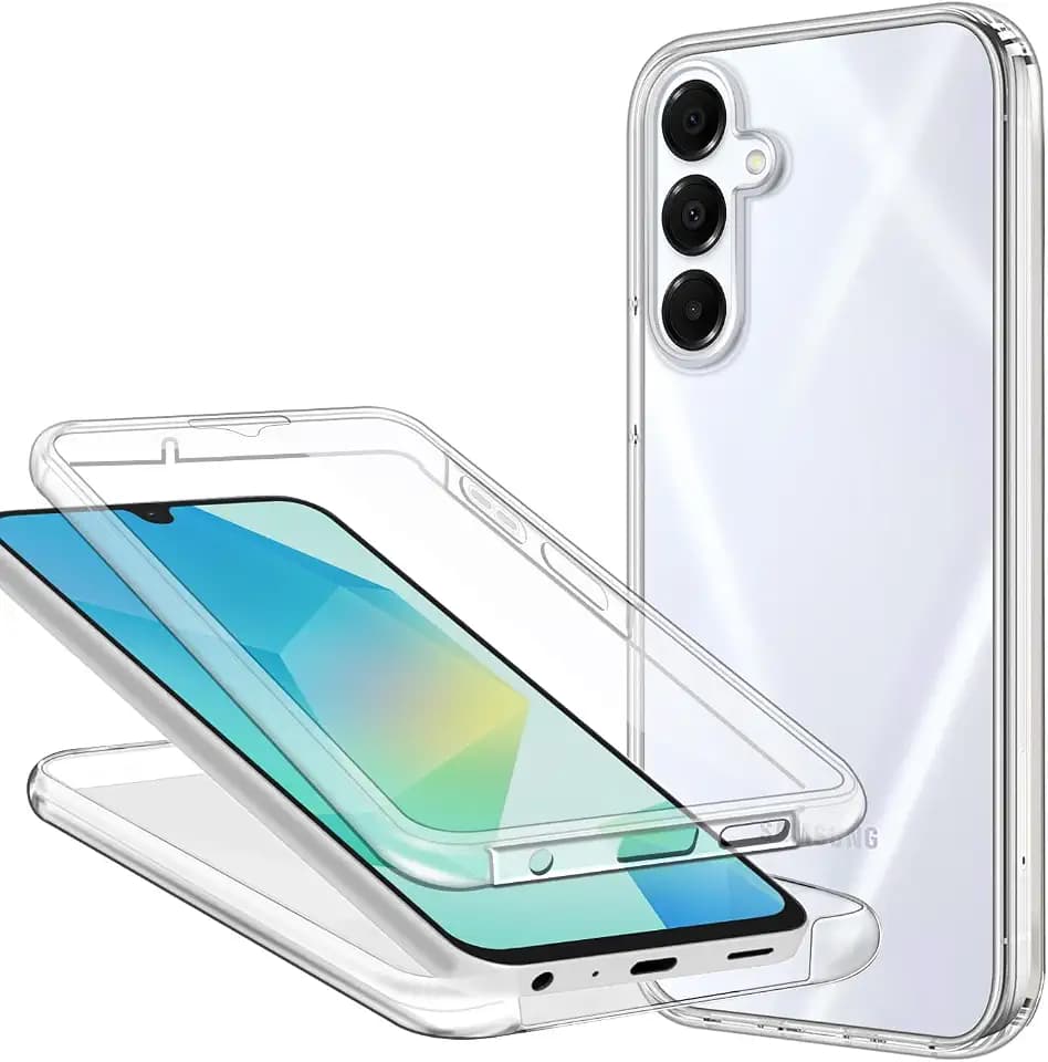 ZYIMOU Hülle für Samsung Galaxy A16 5G/4G Handyhülle, Transparent Durchsichtige Case 360 Grad Full Schutz Silikon Dünn Samsung A16 Cover Case