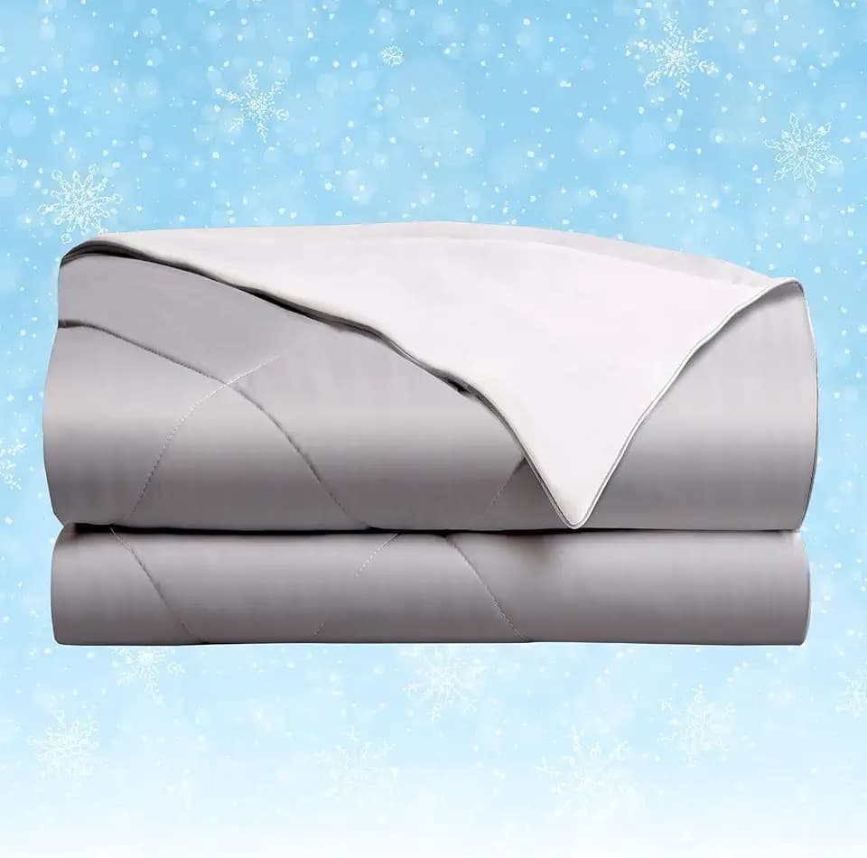 Stylinen Cooling Blanket King Size 90x108 - Q-Max 0.47 Cool Rating - Lightweight Blanket with Nano Technology for Temperature Regulation, Improved Sleep (King, Glacier Gray)