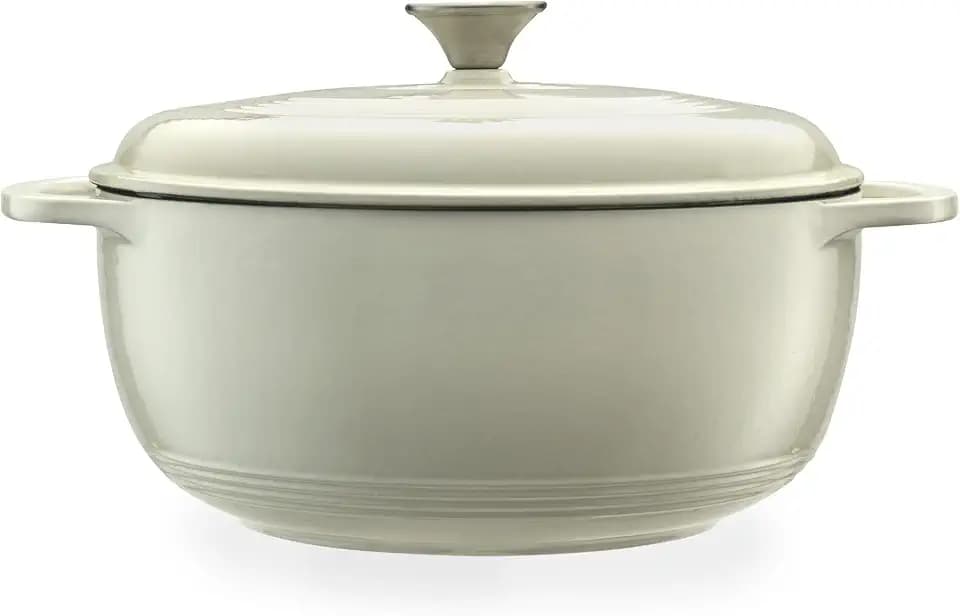 Mercer Culinary Enameled Cast Iron Round Dutch Oven, 6 qt., White