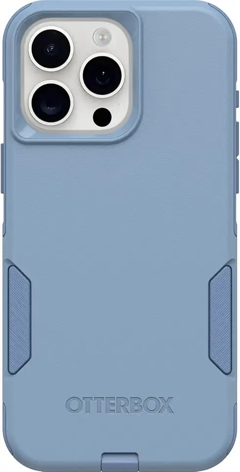 OtterBox iPhone 15 Pro MAX (Only) Commuter Series Case - Crisp Denim (Blue), Slim & Tough, Pocket-Friendly, with Port Protection