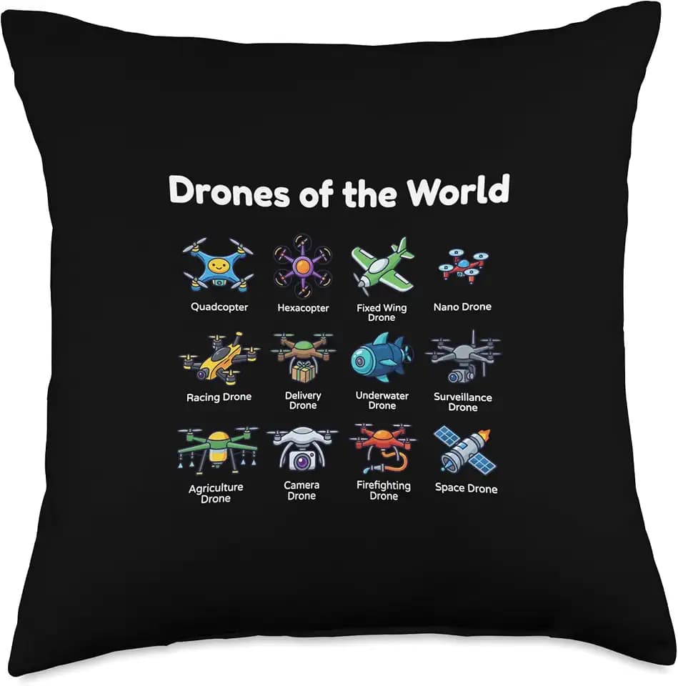 Hexacopter Throw Pillow