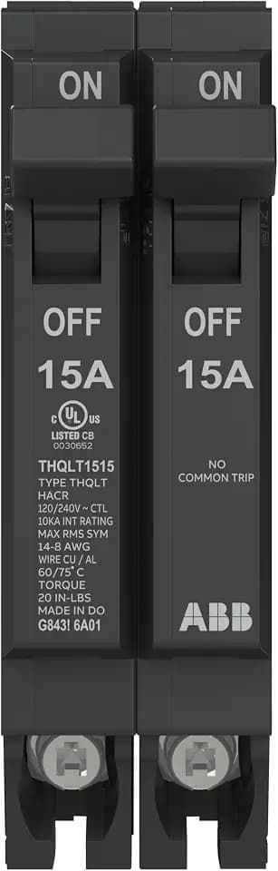 ABB Q-Line® Tandem Circuit Breaker • 15A/1P Configuration • 120/240 VAC