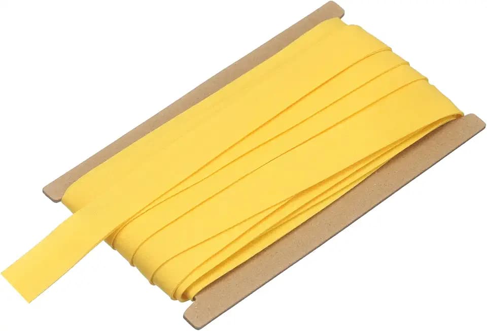 MECCANIXITY 3/4 Inch Double Fold Bias Tape Polyester Yellow 10 Yards