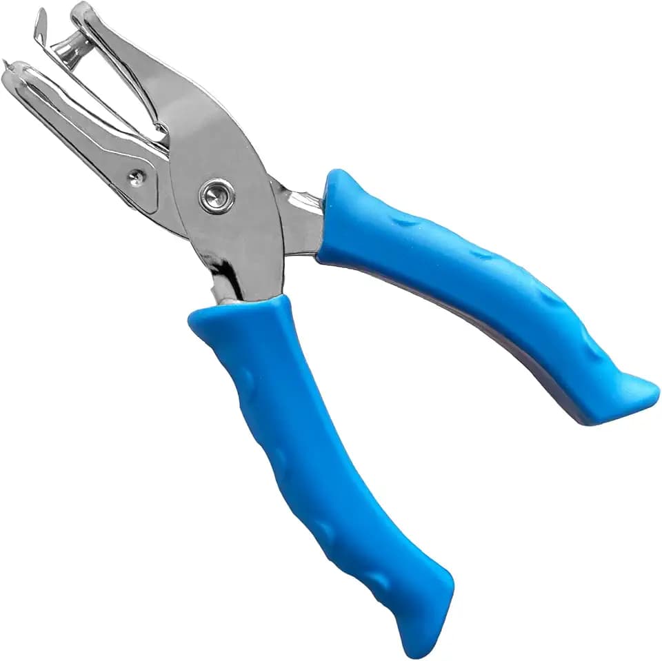 Single Hole Punch 1/4” Paper Hole Puncher for Crafts, One Hole Puncher with Blue Soft Grip Handle for Kids and Adults, Handheld Circle Punch for Paper Crafts in Home, Office, Classroom