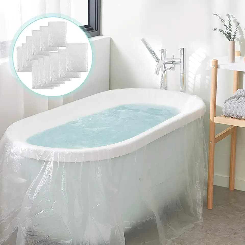AGPTEK 12 Pack Disposable Bathtub Cover Liner, 102 x47 Inch