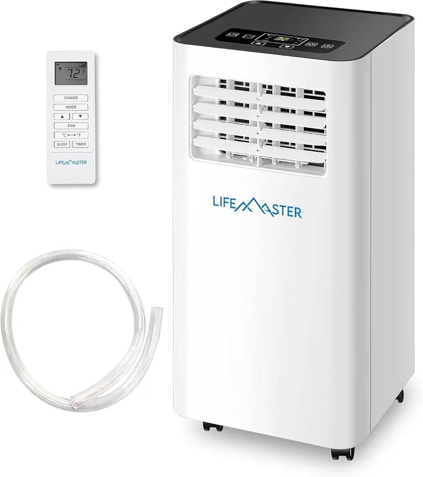 LifeMaster 12,000 BTU Portable Air Conditioners, Room Air Conditioner with Digital Remote for Room up to 500 Sq.Ft, 3-in-1 Portable AC Unit with with Installation Kit for Home/Office/Dorms