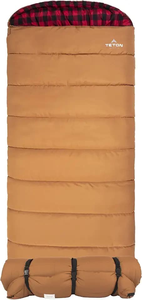 TETON Sports Deer Hunter Sleeping Bag, Warm and Comfortable Camping Sleeping Bag, Teton Tough Canvas Shell for Camping, Hunting, and Cold Weather
