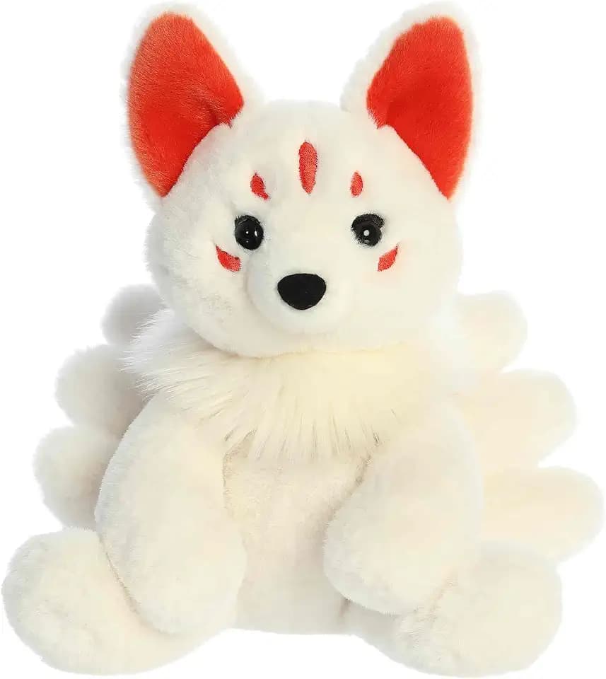 Aurora® Mysterious Fantasy Kitsune Stuffed Animal - Mythical Companion - Imaginative Adventures - White 10 Inches