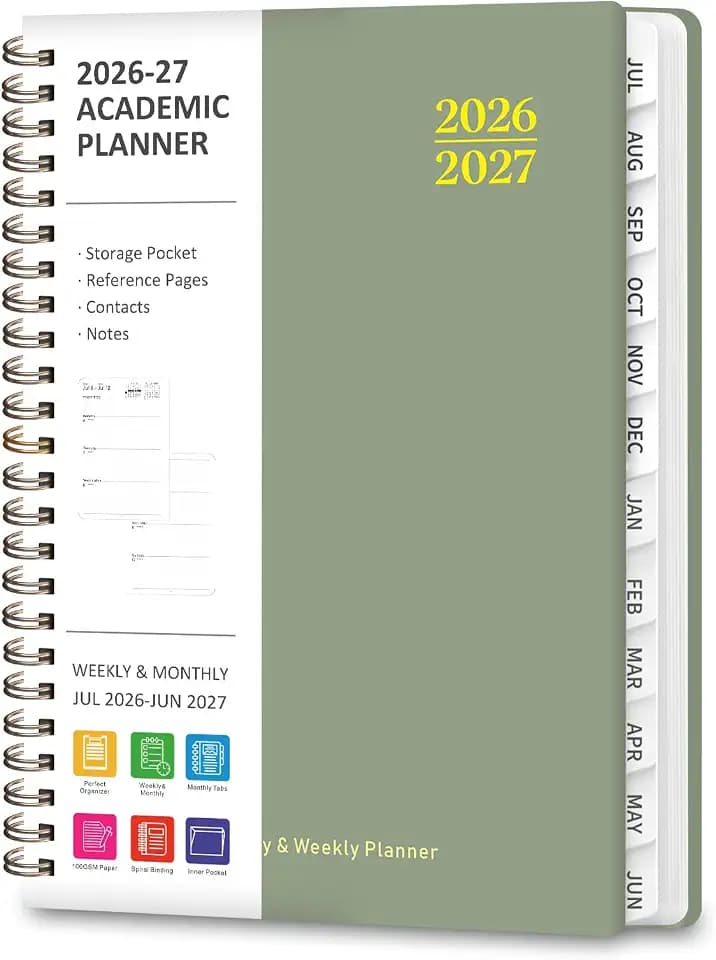 Planner 2026-2027, Weekly and Monthly Calendar Planner, JUL 2026 - JUN 2027
