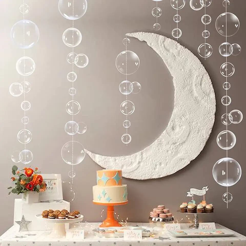 Transparent Bubble Garlands Party Streamers Mermaid Party Decoration,White