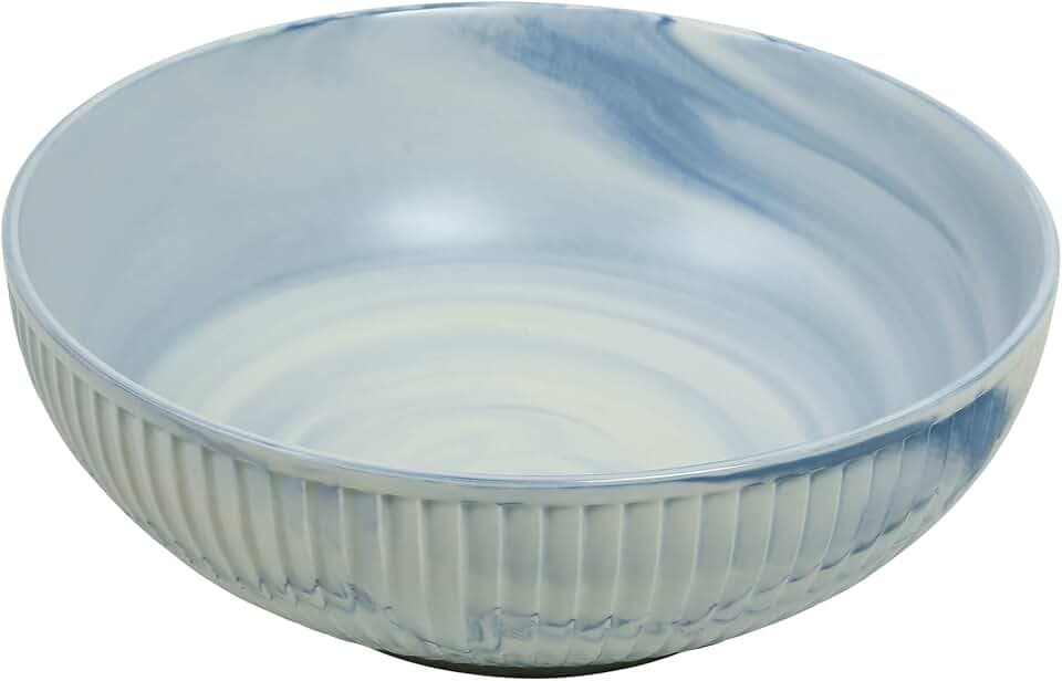 Fine Fixtures Bathroom Sink - 15 Inch Round Ceramic Vessel Sink, Modern Textured Exterior Bowl Design, Perfect Sink for Bathroom Vanity in Blue