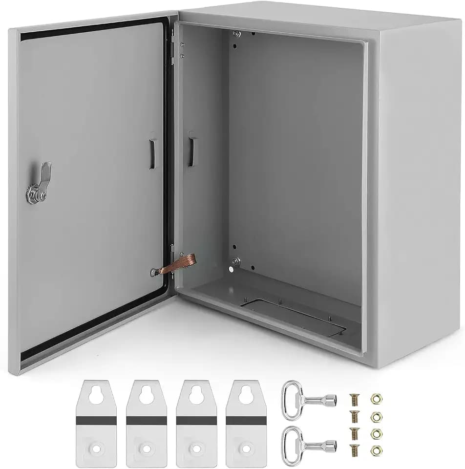 Outdoor Electrical Box Waterproof, 20x12x10Inch Heavy Duty Power Enclosure with Lockable Lid, Weather Resistant Junction Box for Garden, Patio, Pool