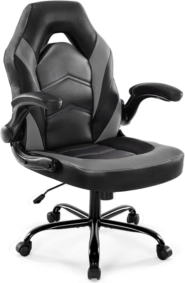 DUMOS Computer Desk Chair, Lumbar Support Video Gaming Chair, PU Leather