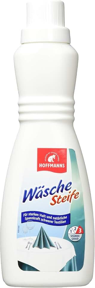 Hoffmanns Wäschesteife – Wäschestärke für schwere Textilien mit Wiederanschmutzschutz – Stärkegrad 3 – 1 x 500 ml