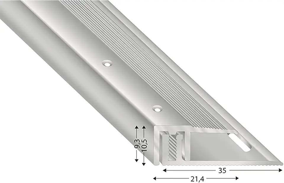 STS21 S 100 Fussboden Abschlussprofil 100cm Silber eloxiert, Für Böden 7-15 mm