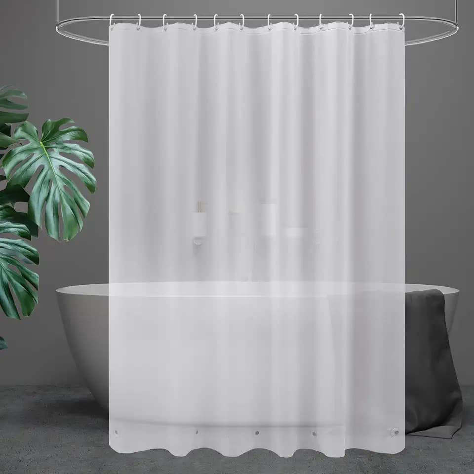 UFRIDAY Frosted 78 inch Shower Curtain Liner,PEVA Plastic Waterproof Long Shower Curtain Liner with 3 Big Bottom Magnets 78 inch Long Length with Rustproof Grommets Frosted Shower Curtain,72x78