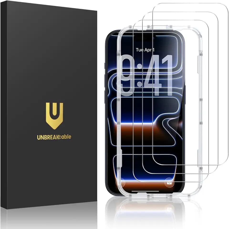 UNBREAKcable für iPhone 17 Pro für Panzerglas 6,3 Zoll 3 Stück, HD klar