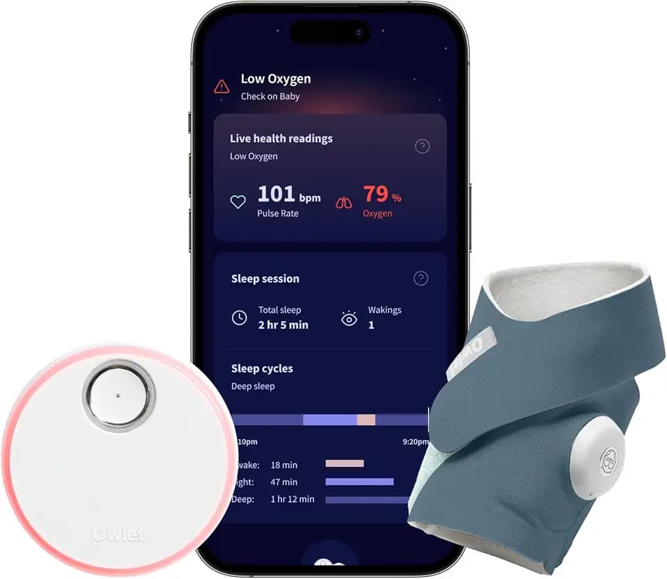 Owlet Dream Sock Smart Baby Monitor, Better Sleep for Baby & You