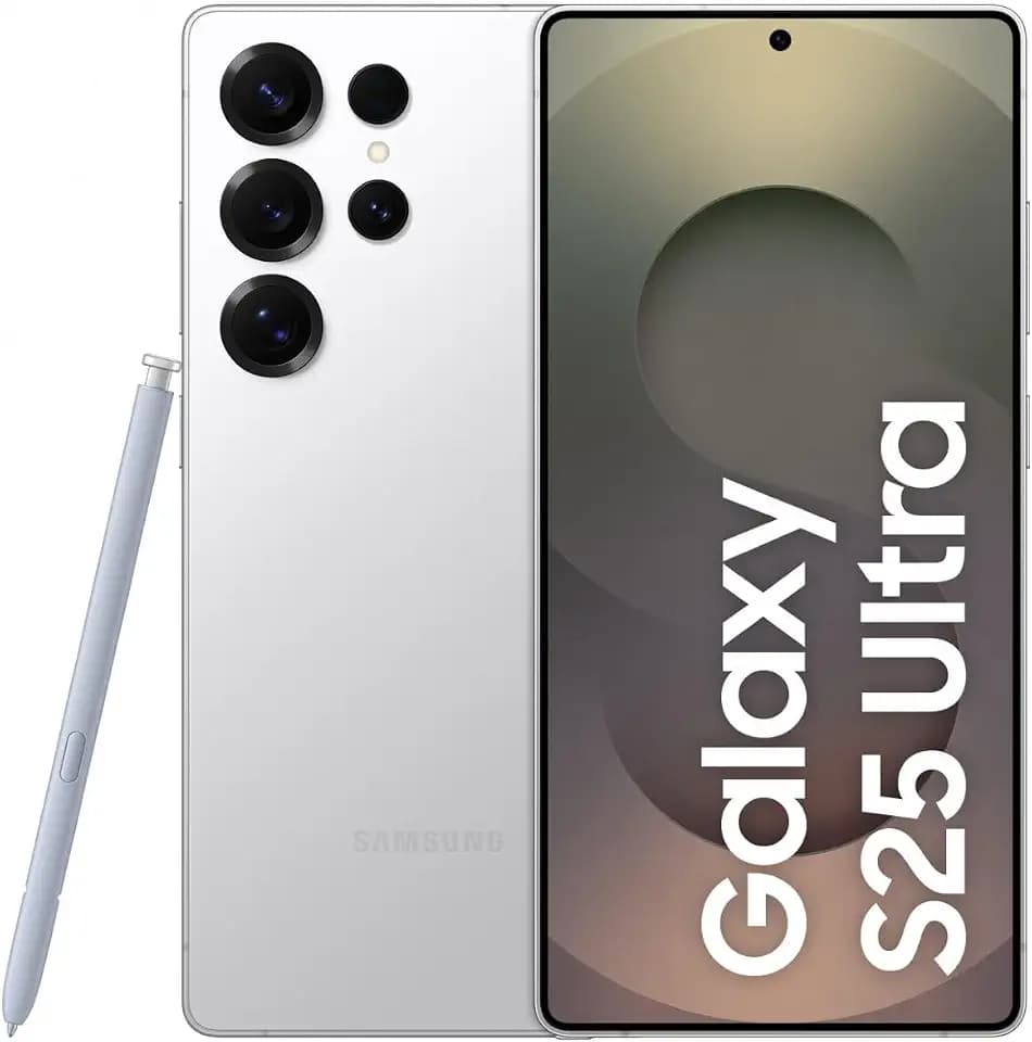 Samsung Galaxy S25 Ultra AI Smartphone mit Galaxy AI, Ohne Vertrag, Handy mit Android, 12 GB RAM, 256 GB Speicher, 200-MP-Kamera, Titanium Whitesilver, 3 Jahre Herstellergarantie