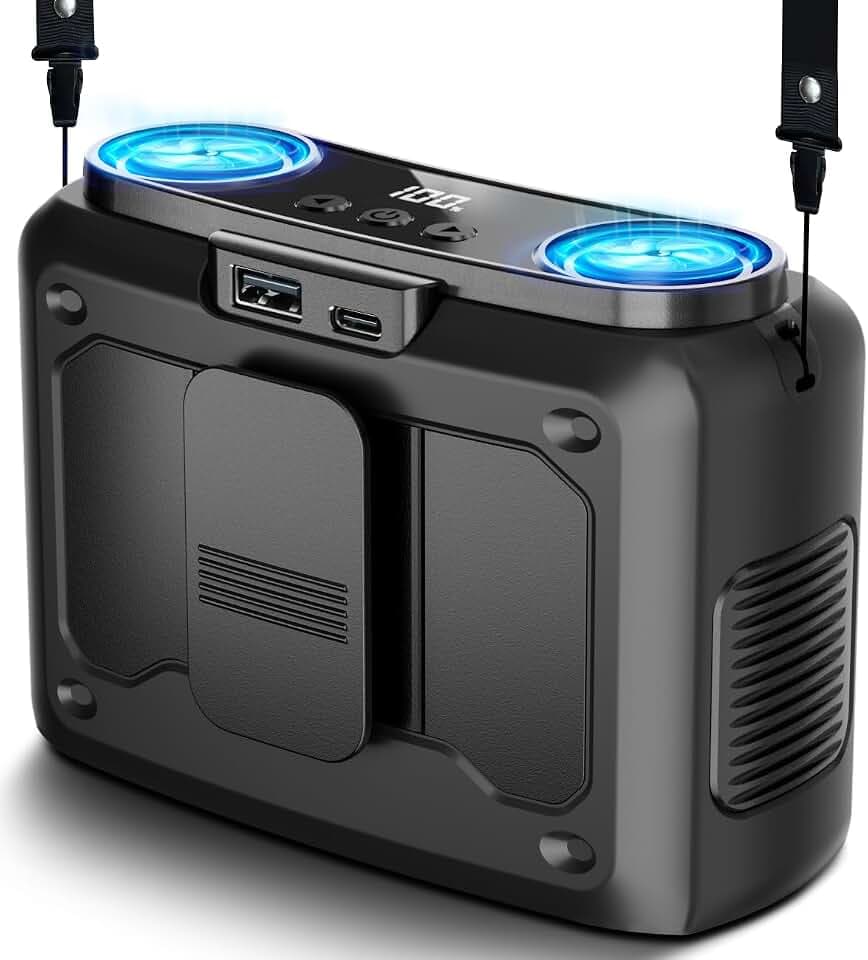 20000mAh Portable Personal Fan, 41Hours with True High Speed Dual Motors